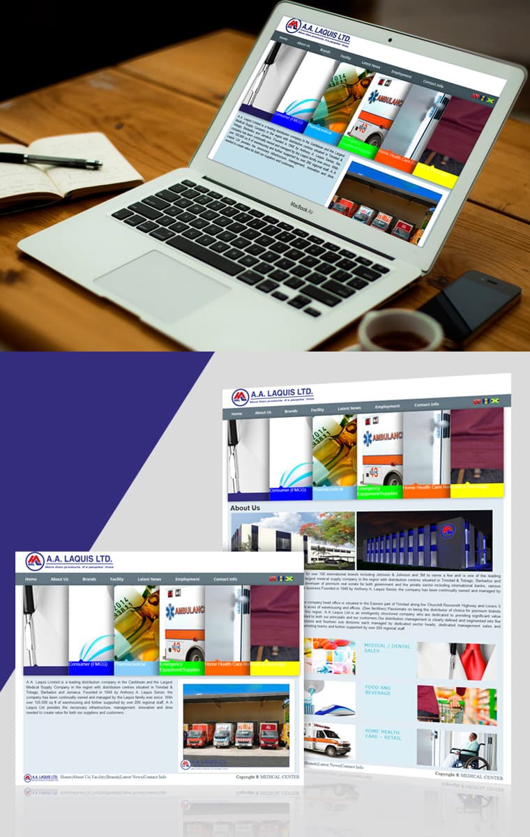 “A.A.LAQUIS” DISTRIBUTION AND MEDICAL SUPPLY COMPANY - Կայքի ձևավորում և պատրաստում