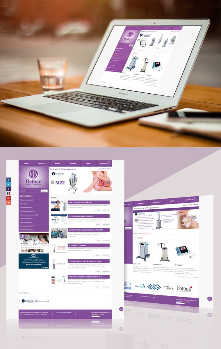 BELLICE-AESTHETIC & SPA EQUIPMENTS - Дизайн и разработка веб-сайта