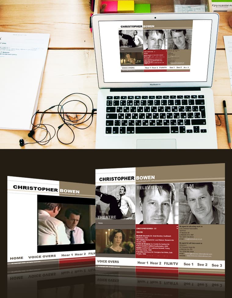 WEB SITE FOR CHRISTOPHER BOWEN - Дизайн и разработка веб-сайта