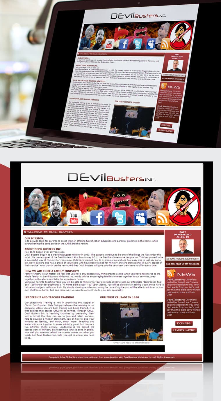 “DEVILBUSTERS” WEB SITE - Կայքի ձևավորում և պատրաստում