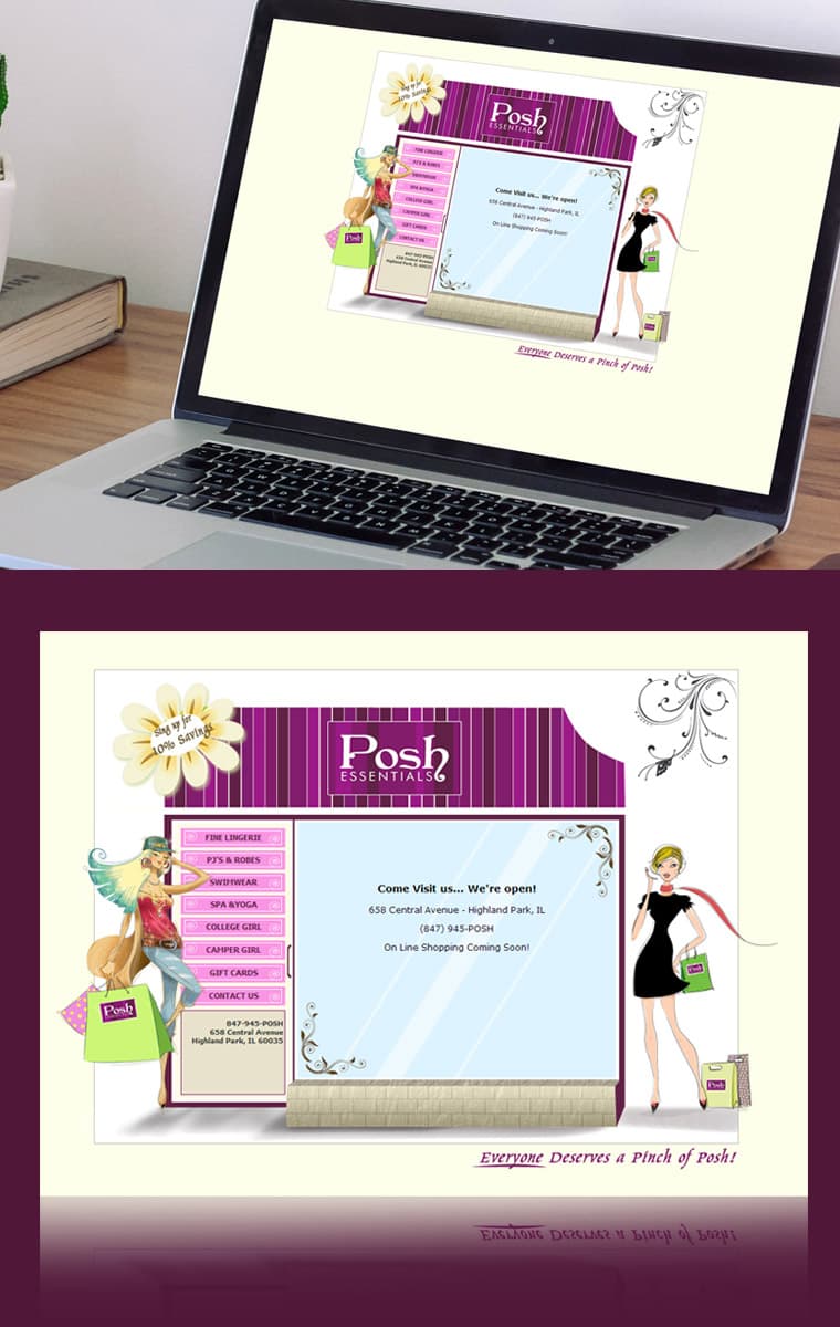 “POSH ESSENTIALS” LINGERIE BOUTIQUE - Կայքի ձևավորում և պատրաստում