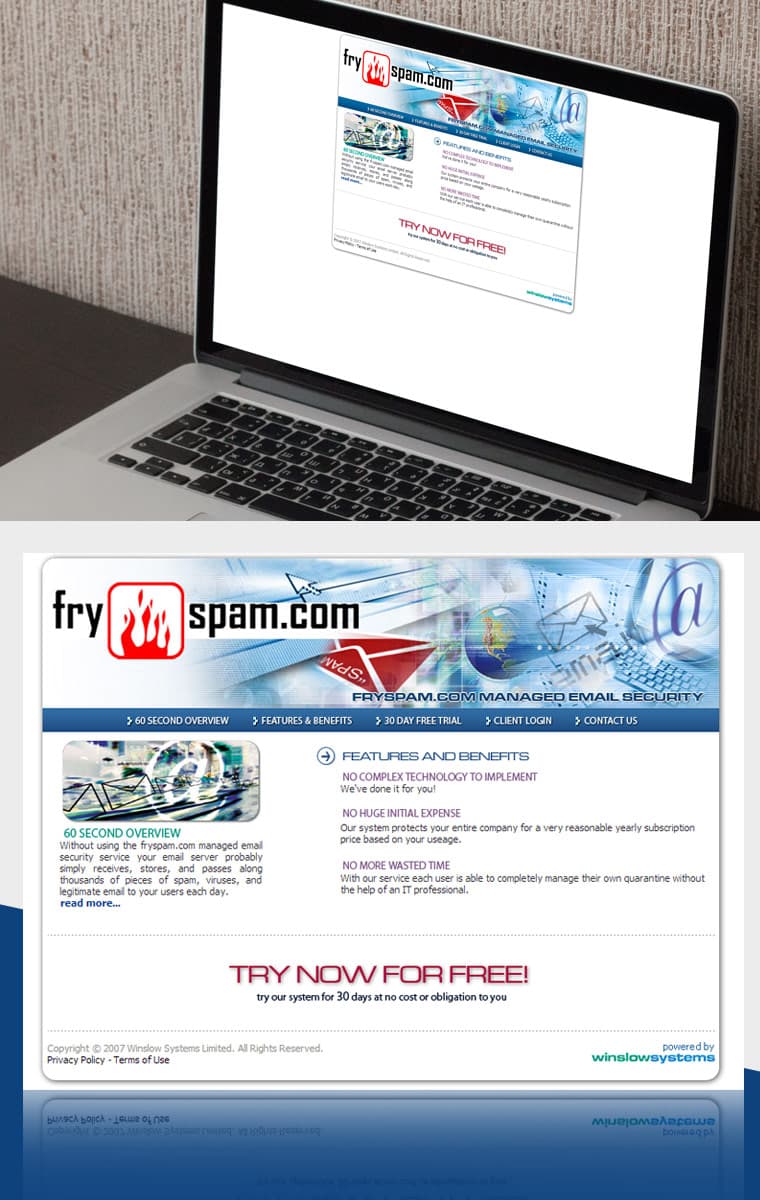 “FRYSPAM” MANAGED EMAIL SECURITY - Կայքի ձևավորում և պատրաստում