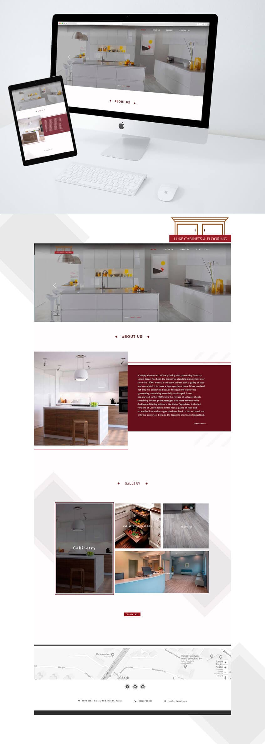 LUXE CABINETS AND FLOORING - Дизайн и разработка веб-сайта